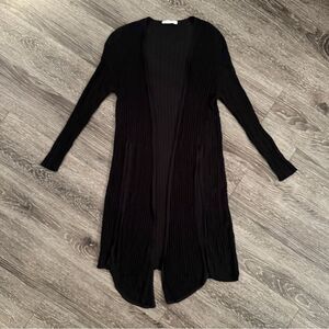 MM LaFleur The Graham Kimono Cardigan In Sheer Rib Open Front